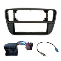 센터페시아 폭스바겐 업용 싱글 딘 카 대시 키트 하네스 안테나 스코다 시티고 시트 mii 2012+ 프레임 라디오 패널 근막 페시아 플레이트, 1딘