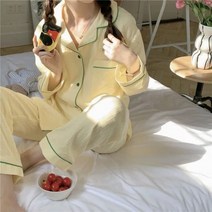 여성용 파자마 세트 심플한 한국 스타일 달콤한 홈웨어 기본 시크 데일리 소녀 패션 얼짱 클래식 봄 대학생 기질