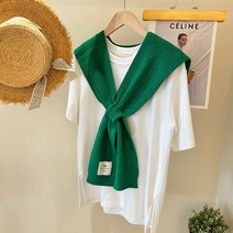 퓨어 크로스 숄 여름 겉감 니트 검봄 여름 에어컨 목도리