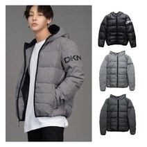디케이엔와이 도나카란뉴욕 로고 후드 숏 패딩