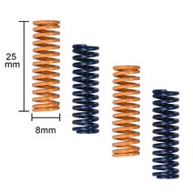 10pcs 3D 프린터 부품 온수 침대 MK3 CR-10 온돌 가져온 된 길이 25mm OD 8mm ID 4mm 봄, 5pc, 노란색