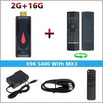 스마트 파이어 TV 스틱 올위너 H313 4k 미디어 안드로이드 10 듀얼 동글 S400, 6.미국 플러그 - 2G 16G With MX3