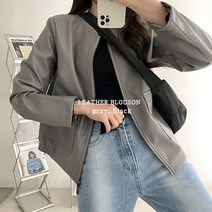 [가성비 굿!] 이너프 무광 가죽 점퍼 레더 가죽 자켓 블루종