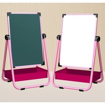 접이식 화이트보드 분필 칠판 양면 이젤 이동식 자석칠판, D - 블랙(58x73)