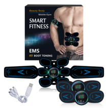 사탄웨이 복근운동기구 EMS 저주파 운동 기구, 다크 블루 세트