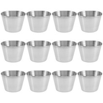 12 팩 스테인레스 스틸 조미료 소스 컵 상업 등급 디핑 소스 컵 Ramekin 조미료 컵 부분 컵, 은