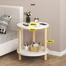 협탁 원형 침대침실 사이드 테이블 라운드 모던 수납 선반 미니협탁, 화이트