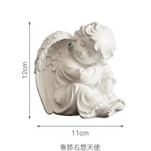 유럽식 빈티지 천사 조각상 캔들 홀더 스타일 북유럽 레트로 귀여운 오브제, AU.생각하는 아기 천사