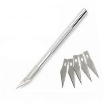 외 6 Blade Carve Knife Extra Backup Tool Graver Cutter 컷 Scorper Sculpte Razor, 칼날 5개