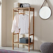 [리비니아] 원목 사각 선반 행거, 월넛