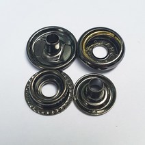 링도트 스냅단추 15미리 백셋트, 100set, 링도트 스냅단추 15미리 흑니켈