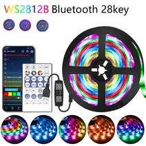 LED 스트립 조명 1m-30m RGBIC WS2812B/RGB 5050 블루투스 앱 제어 유연한 다이오드 리본 TV 백라이트 룸 장식 루스, [01] WS2812B BHT IR, [01] 2m Full Set