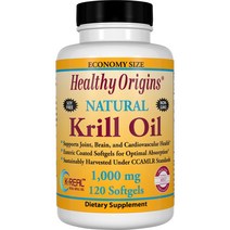 헬시오리진스 크릴 오일 1000mg 바닐라 맛소프트젤, 120개입, 1개