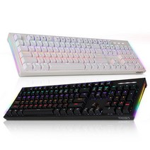 콕스 CK01 사이드 RGB 체리식 게이밍 키보드 블랙/화이트, 갈축, 블랙