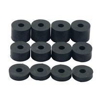 6mm (M6) 미디엄 소프트 고무 스페이서 스탠드오프 와셔 쇼어 A 55 (12팩) 4 x 15mm 10mm 2 5mm - 블랙, 12개