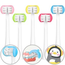 [정식 라이센스] 베이비 펭수 3D 음파 키즈 어린이 전동 칫솔모 리필 2EA, 블루
