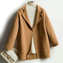 핸드메이드 여성 코트 오프 시즌 양면 캐시미어 여성용 중간 길이 플러스 사이즈 모직 누에