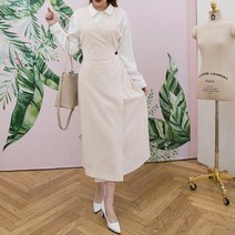 A2503 슬리브리스 버튼 랩 원피스