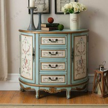 복고풍가구 유럽식 레트로 수납 사이드 오동, 화이트  100 x 35x 88cm