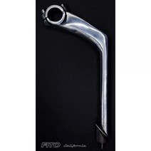 Fito 알루미늄 합금 핸들 바 스템 - 트윈 2 볼트 구즈넥 바: 25.4mm 프레임: 22.2mm 비치 크루저 자전거 BMX 컴포트 바이크용 (실버)