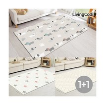 [리빙코디] 2개구성 다용도 리빙매트(150x200) 거실 놀이방매트, 색상:10.리빙매트150-우드 1+1