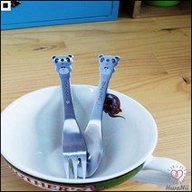자주사용 꽃무늬프린팅 스테인리스 편안한분위기 동물티스푼 미니티스푼, 티포크