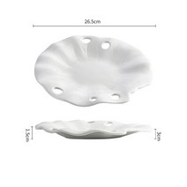 북유럽풍 호텔 탁상용 연꽃 잎 릴리프 디저트 오거나이저 창의적인 차가운 음식 접시 주방 식기 가벼운 럭셔리 세라믹 플레이트, [01] A