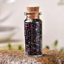 홈 인테리어 1 pc 천연 크리스탈 유리 병 홈 장식 치유 돌 자연 광택 돌 행운의 병, 40x22mm, 석류석