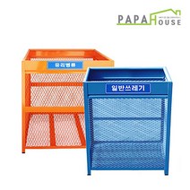 파파하우스 대용량 국산 실외용 철제분리수거함 900, 회색