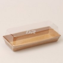 [두레] TLJ-2호 600개 / 코스트코 이마트 트레이더스 투썸 뚜레쥬르 종이 크라프트 밀키트 포장 용기 트레이 중형 일회용 직사각 샌드위치 디저트 꼬치 김밥 도시락 간편식 박스, 용기만 (600개)