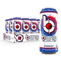 Bang Star Blast Energy Drink 0 Calories Sugar Free with Super Creatine 16 Fl Oz (Pack of 12), 1