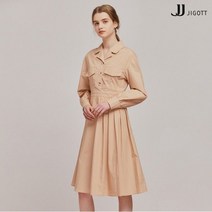 JJ지고트 플랩 장식 플리츠 셔츠 원피스 GM2P0OP23