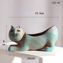 고양이 세라믹 다육이 원숭이 꼬리 선인장 화분 크리에이티브 만화 동물 꽃병 데스크탑 장식 매력적인, [01] A