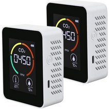 실내 공기질 측정기 농도 휴대용 산소 습도 공기 이산화탄소 미세먼지 3in1 감지기 CO2 미터 디지털 온도 테스터 지능형 농업 생산 온실 가스 분석기 37, 협력사, 2pc 흰색