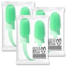 스토리원 강아지 고양이 반려동물 반려견 애견 두 손가락 칫솔 세트 A-DC008, 민트