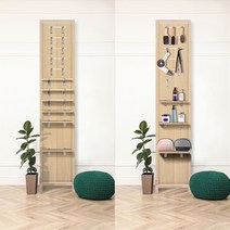 우드톡 이동식 파티션 식스플러스 슬림 공간분리 인테리어 가벽 가림막 칸막이 [미니후크지급], 오크/637, 1640/거치대B(단면용)