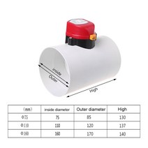 플라스틱 공기 댐퍼 밸브 HVAC 전기 공기 덕트 환기 파이프 밸브 용 전동 댐퍼 220V DC12V AC24V DC24V 양 방향 제어 밸브리프 우수한 기밀성 내마, 1.DC12V-DN75