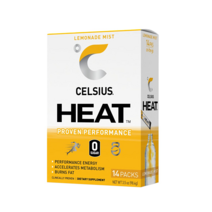 셀시어스 Celsius HEAT 온더고 헬스보충제 에너지 분말 파우더 스틱 14개입, 레몬에이드 미스트(Lemonade Mist)