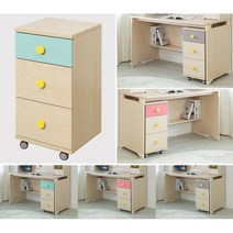 에보니아 레이 이동식 3단 서랍장 [학생/사무용/책상서랍장], 그레이