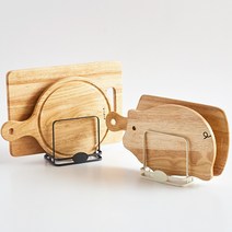 오슬로 프리미엄 분체도장 우드핸들 도마거치대, 블랙