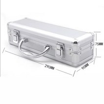 휴대용 알루미늄 도구 상자 충격 방지 스폰지 라이닝 보관 케이스, 1.1pc Silver no foam - 290x90x