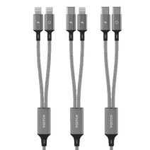 아이폰 C타입 2in1 멀티 고속 충전 케이블, 1개, 2in1 케이블 8핀 & C타입 70cm