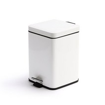 페달휴지통 튼튼한 무소음 사각 페달휴지통 (6L 12L)_[230125EA], 휴지통12L_화이트