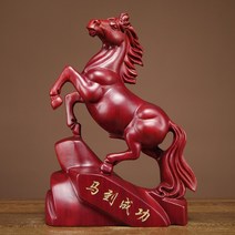 개업 공예 기념 나무 말 선물 승진 장식품 적토마 조각 조각상 집들이 축하 트로이 풍수 행운 홈 회사 흑마, AU.정밀조흑단마-높이30cm