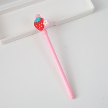 내일내꺼 귀여운 캐릭터 중성펜 학생 필기구, 쁘띠 플라워 딸기, 0.5mm