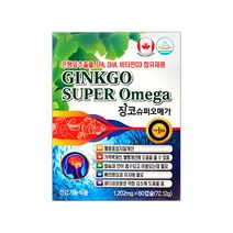 징코슈퍼오메가3 연질캡슐 은행잎추출물 오메가3 비타민D 함유 60캡슐 2개월분, 상세페이지 참조, 상세페이지 참조