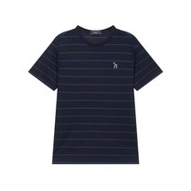 헤지스 네이비 퍼피자수 면 반팔티셔츠 WHTS2B807N2 327796