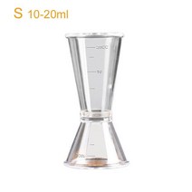 칵테일지거 10/20ml 또는 20/40ml 양면 투명 칵테일 온스 컵 셰이커 측정 음료 스피릿 지거 주방 도구, [01] S 10-20ml