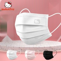 헬로키티마스크 헬로우키티 캐릭터 대형 화이트 블랙 핑크 흰색 성인용 덴탈 마스크, 1, 핑크(30개입)-재고없음