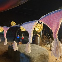 나스카피 감성캠핑 차박 가랜드, 털가랜드(핑크)